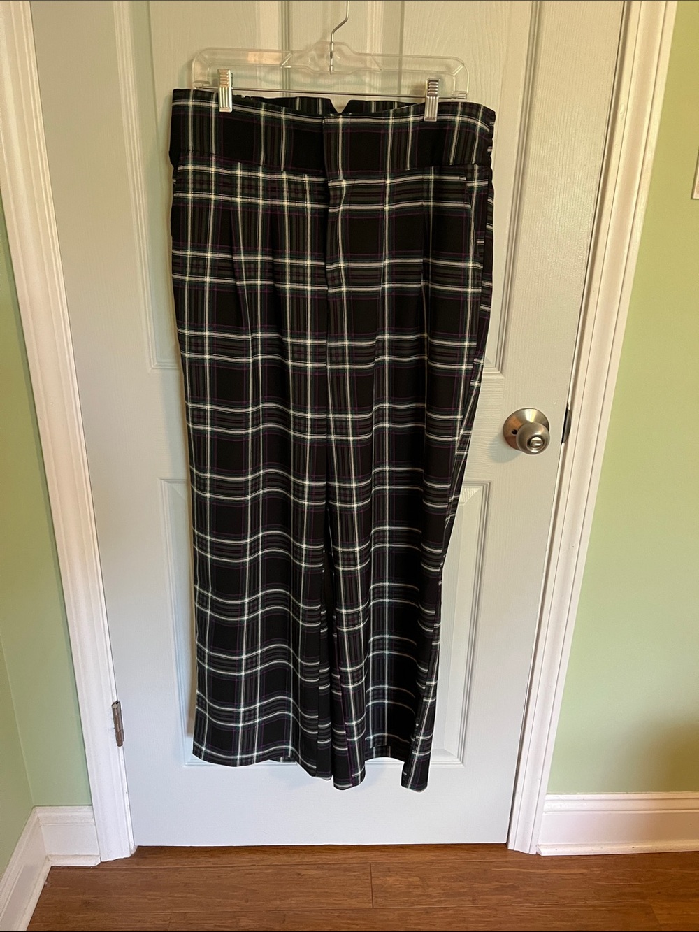 torrid Black Plaid Pants with Purple & Green Accents